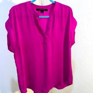 Cap sleeve sheer orchid blouse